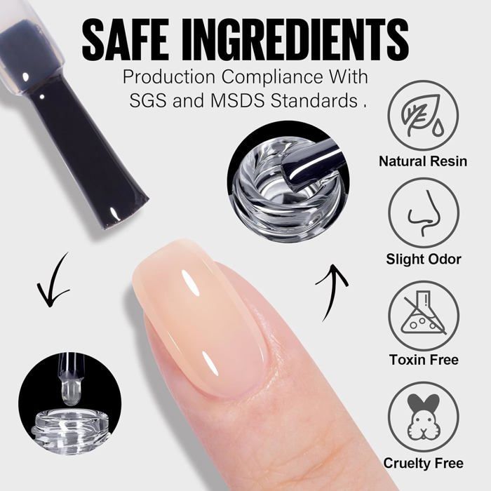 Peel Off Semi-Permanent Base Coat, UV/LED Gel Polish Base, Gift for DIY Home Nail Studio, 8ml [YG16]