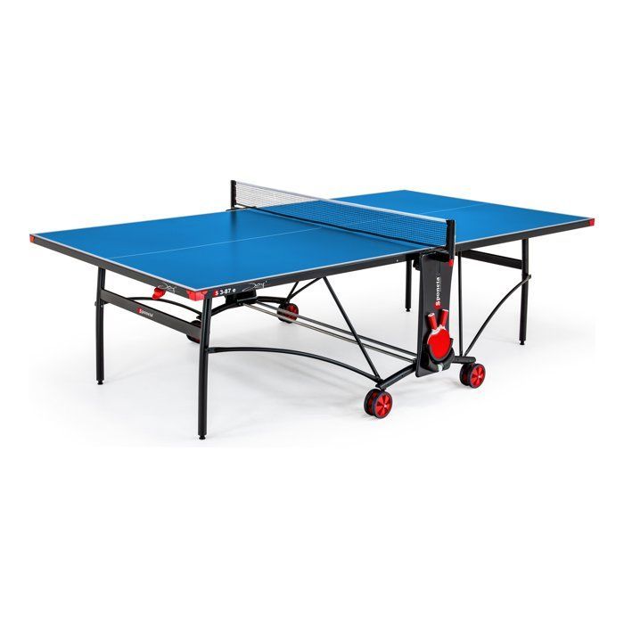Table tennis table - SPONETA - S3-87e - Foldable - Outdoor use - Net + storage + multi-directional wheels - Blue/black