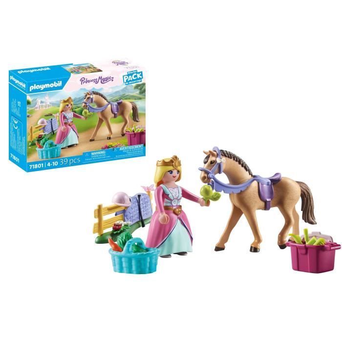 PLAYMOBIL 71801 Prinses Ruiter, Paard en Ruiteruitrusting, Prinsessenmagie, 39 onderdelen, Leeftijd 4+