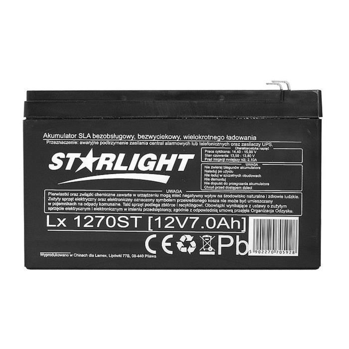 12V 7Ah rechargeable maintenance-free gel battery LX1270 - LX - leak-proof and maintenance-free