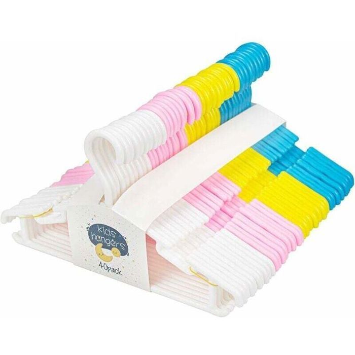 Kinderkledinghangers, 40 hangers, plastic opberghangers, 28 cm