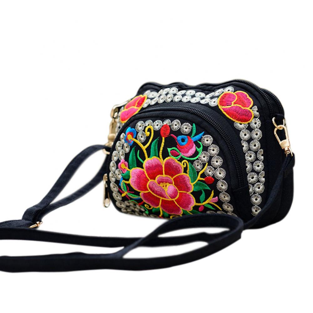 Nuova borsa a tracolla da donna in tela con ricamo floreale, stile nazionale, alta qualità, stile messenger, tendenza cinese, 18x4x13 cm