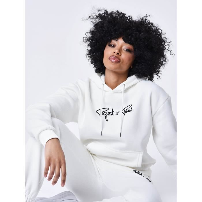 Essentials Project X Paris Damen-Hoodie – Off-White – Lange Ärmel – Kapuze