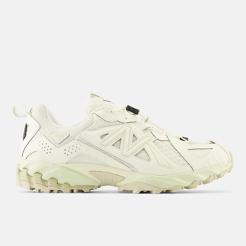 Der neue New Balance 610Xv1 – Raw Cashew ist aus reiner Pistazie und Turteltaube gefertigt