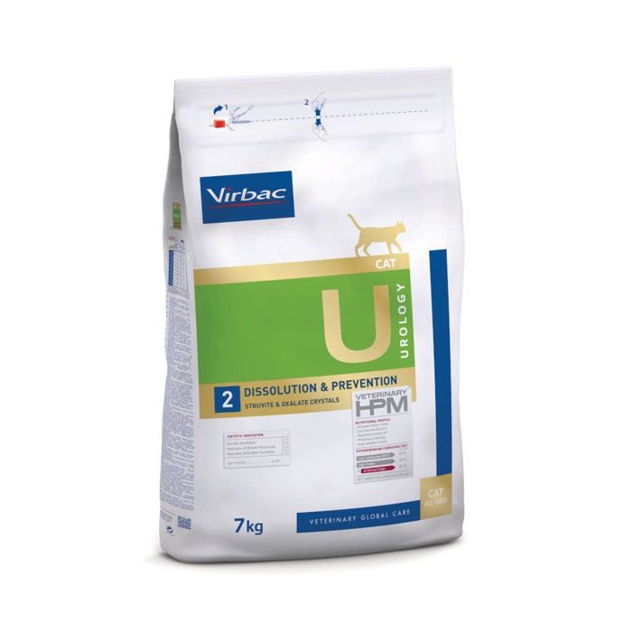 Croquettes - Virbac - Veterinary hpm Diet Chat Urology 2 - 7kg - Dissolution Calculs - Prévention Calculs