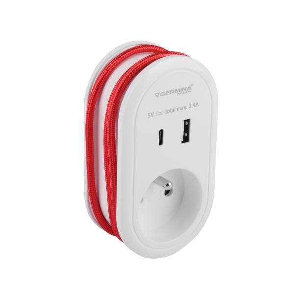 Adapter podróżny Germina z kablem ładującym rozgałęźnik   USB 1szt.
