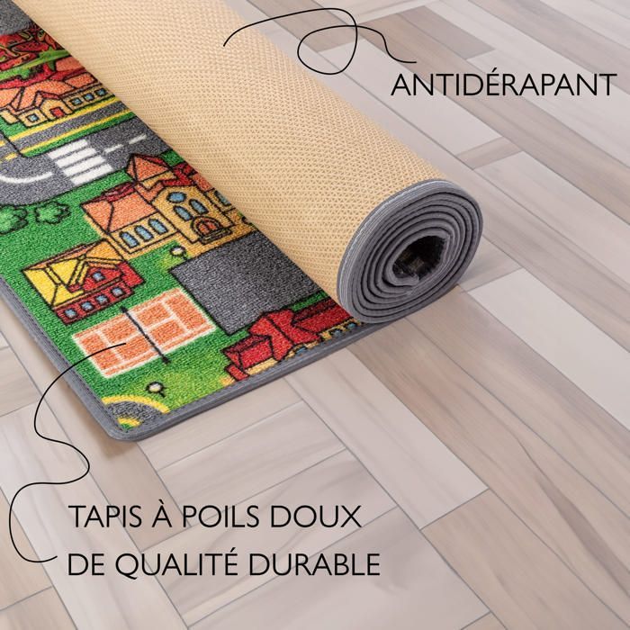 Speelmat voor kinderen 95x133cm, Playcity - Autobaanmat - Wasbaar - Antislip - Carpet Studio