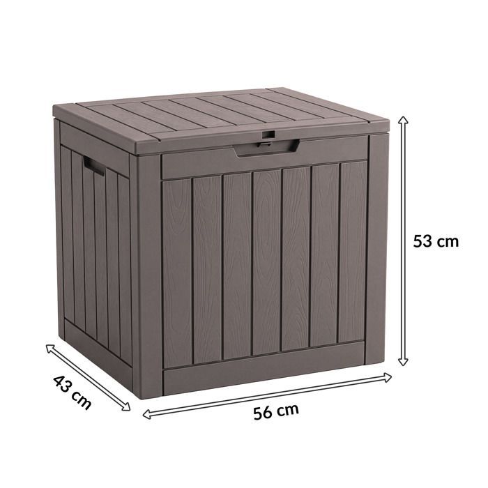 Coffre de jardin résistant aux intempéries - Marron 118L