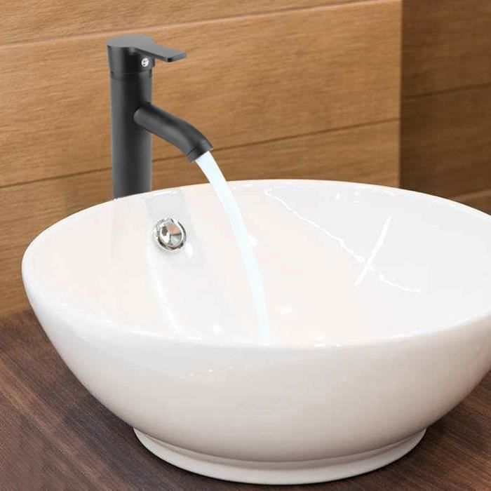 Grifo mezclador de acero inoxidable negro para lavabo e inodoro.