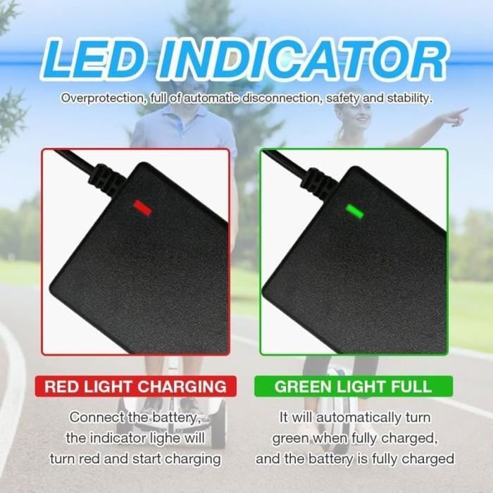 Cargador para patinete eléctrico de 42 V y 2 A, cargador de batería para hoverboard de 36 V, cargador para patinete eléctrico con 6 conectores.