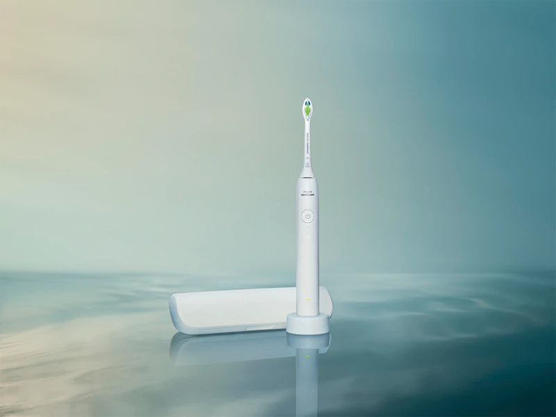 Kit com duas escovas de dentes elétricas sônicas Philips Sonicare 3100 HX4072/73