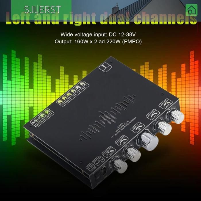 sjlerst 2.1 Channel Power Amplifier Board, Dual Channel Stereo Power Amplifier Board for Projector Sound