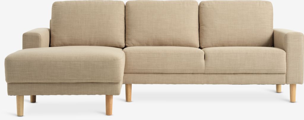 EGENSE Sofa su šezlongu EGENSE smėlio spalvos audinys/ąžuolo spalva