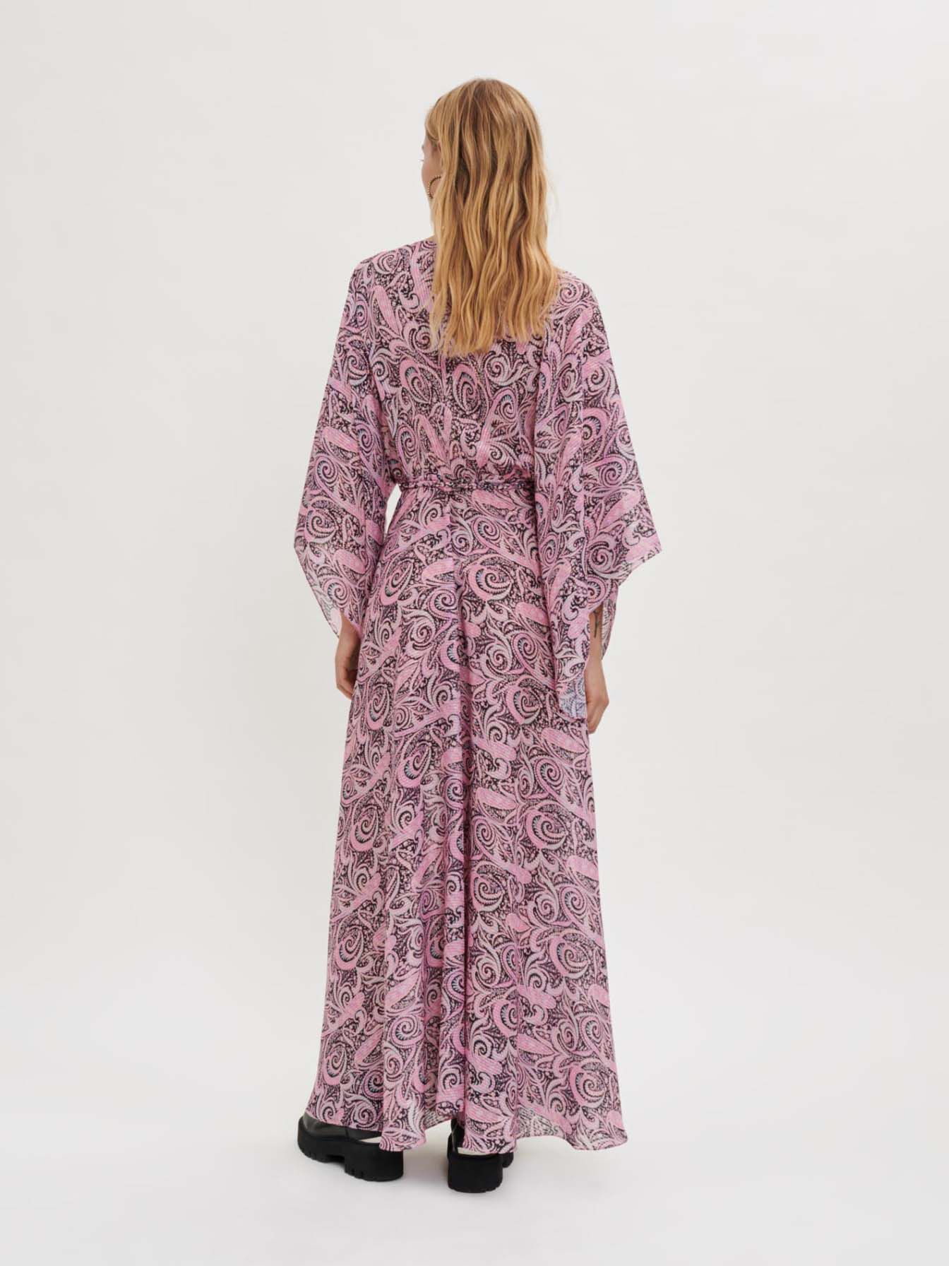 Rochie lejeră cu imprimeu Paisley-Paisley cu trandafiri