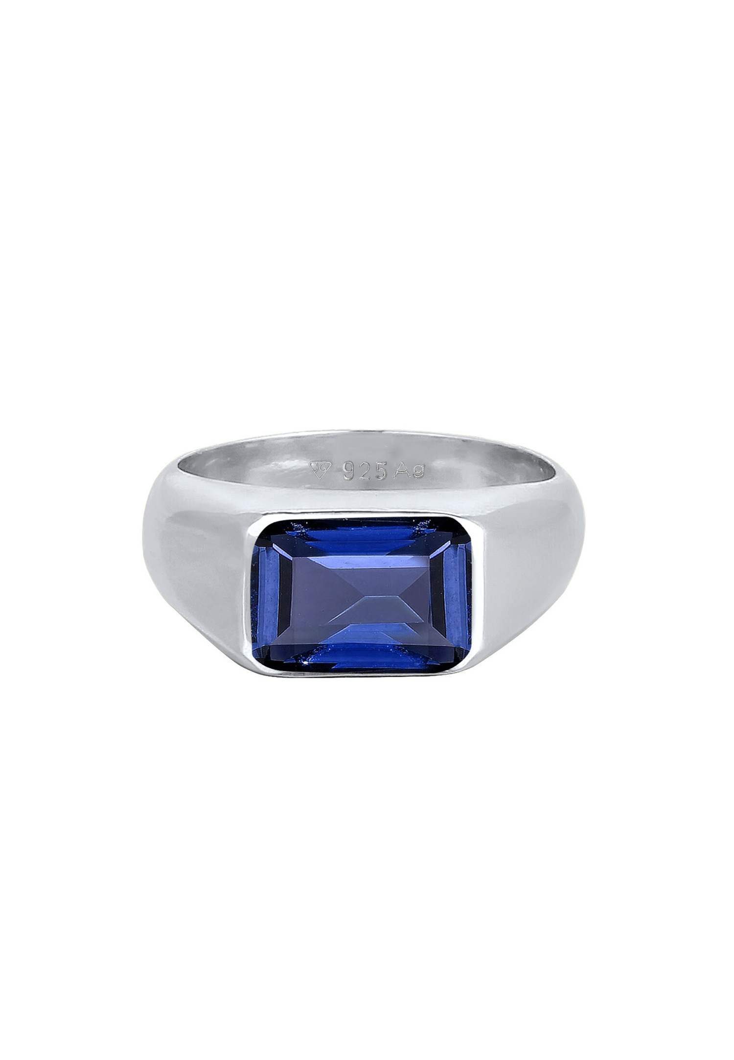 Elli PREMIUM Bague sceau argent 925 Bague pour femme avec saphir