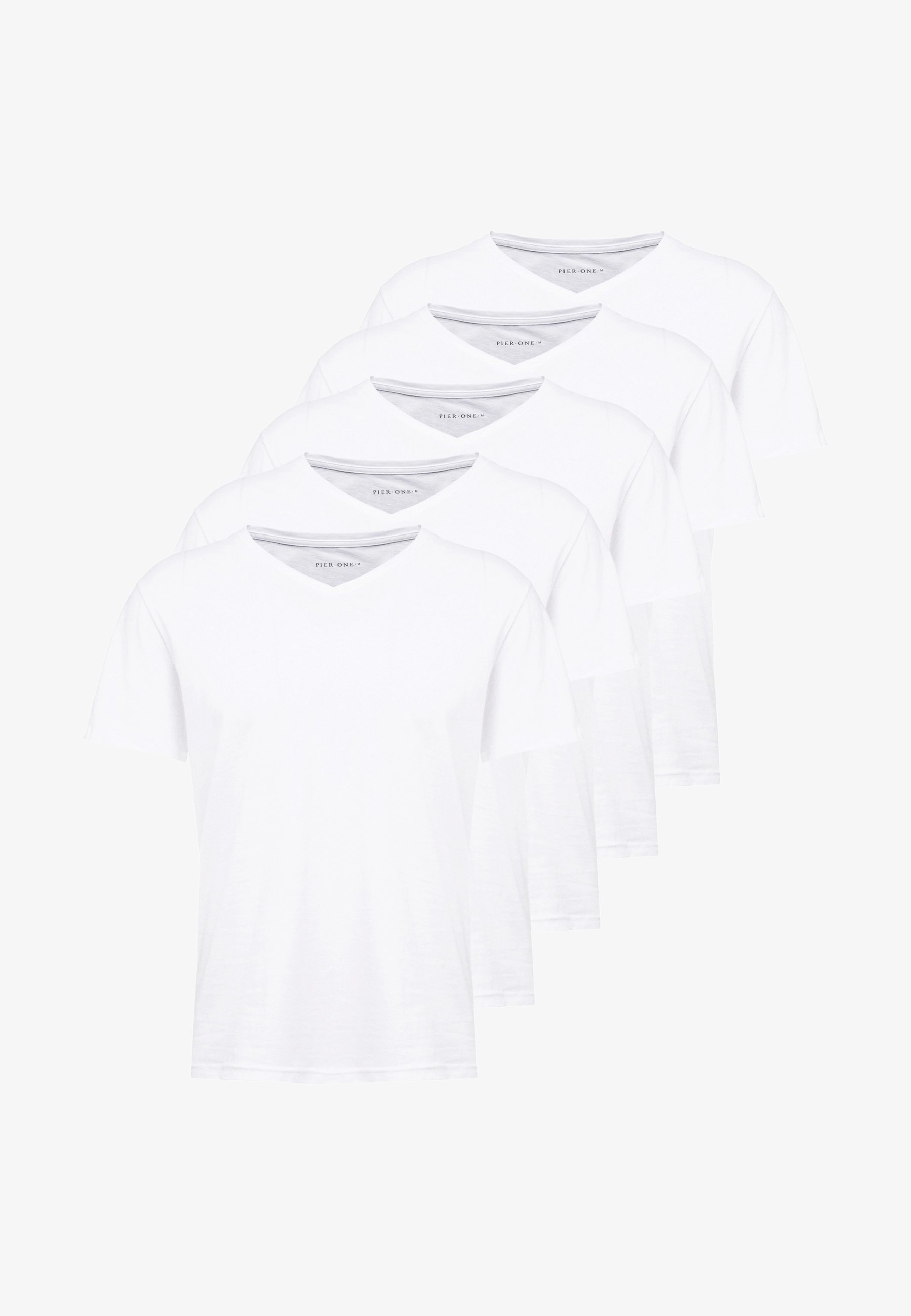 Pier One 5-pack - Basic T-shirt - wit