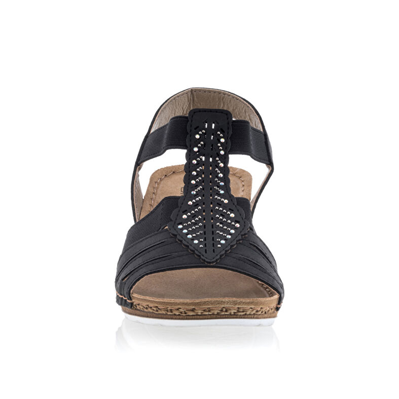 Zwarte sandalen/open teenschoenen voor dames