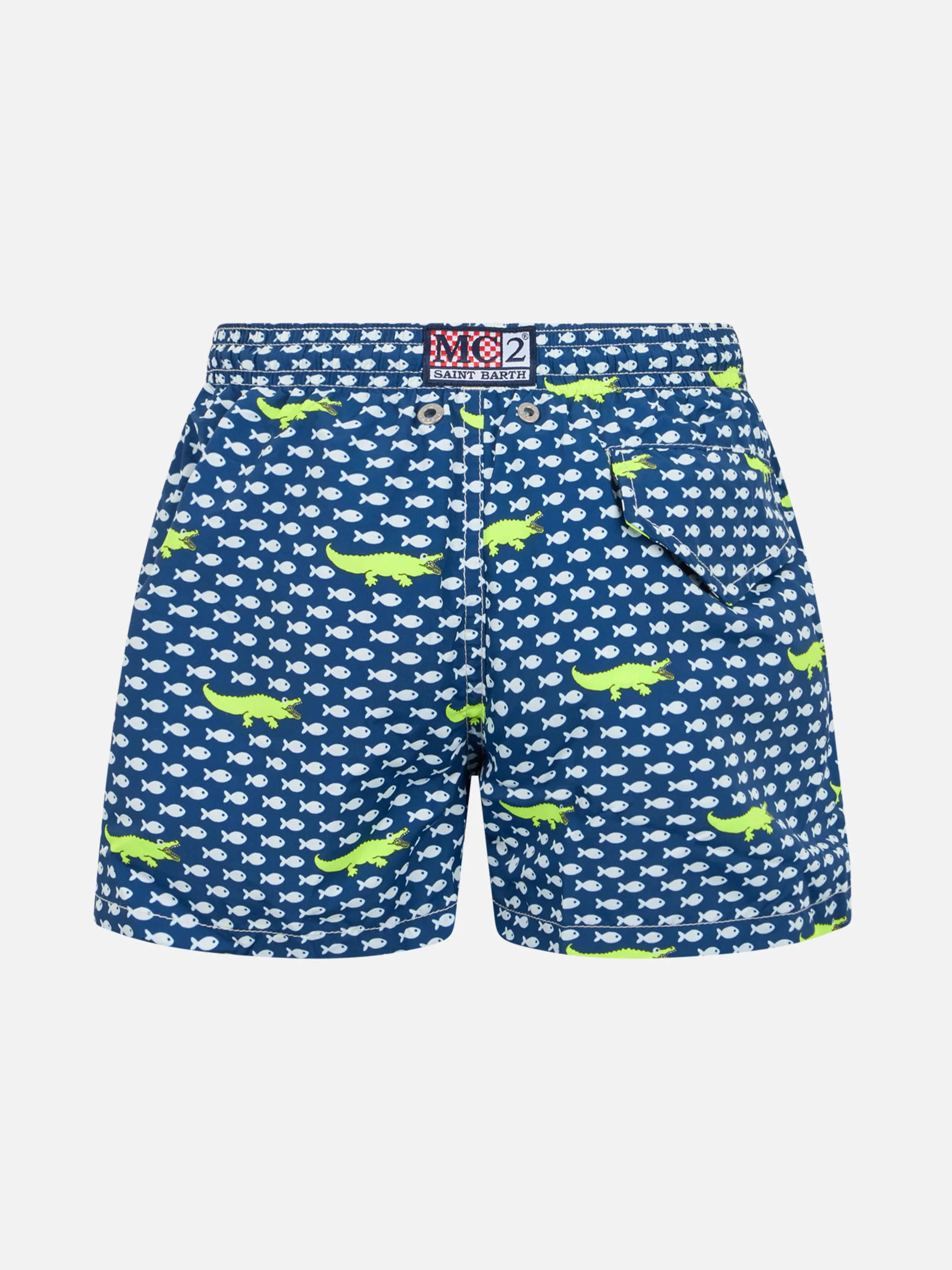 Costume da bagno da bambino in tessuto leggero Jean Lighting con stamp