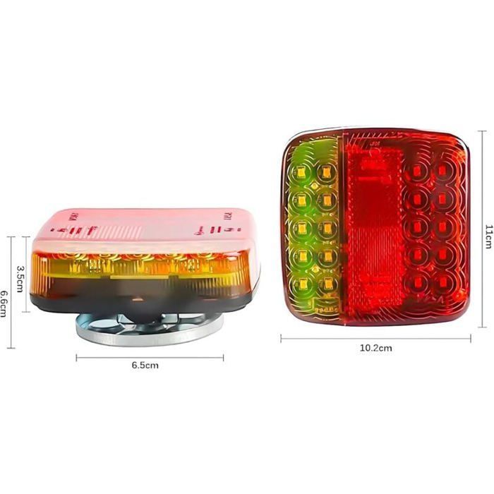 Kit de 2 luces LED magnéticas inalámbricas, iluminación para remolques - Luz trasera LED magnética, luz trasera para camión y remolque