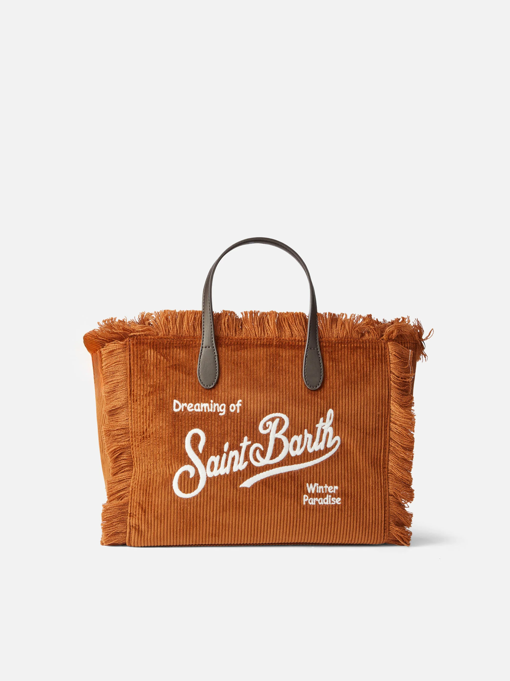 Colette tas van bruin corduroy met logo-borduurwerk