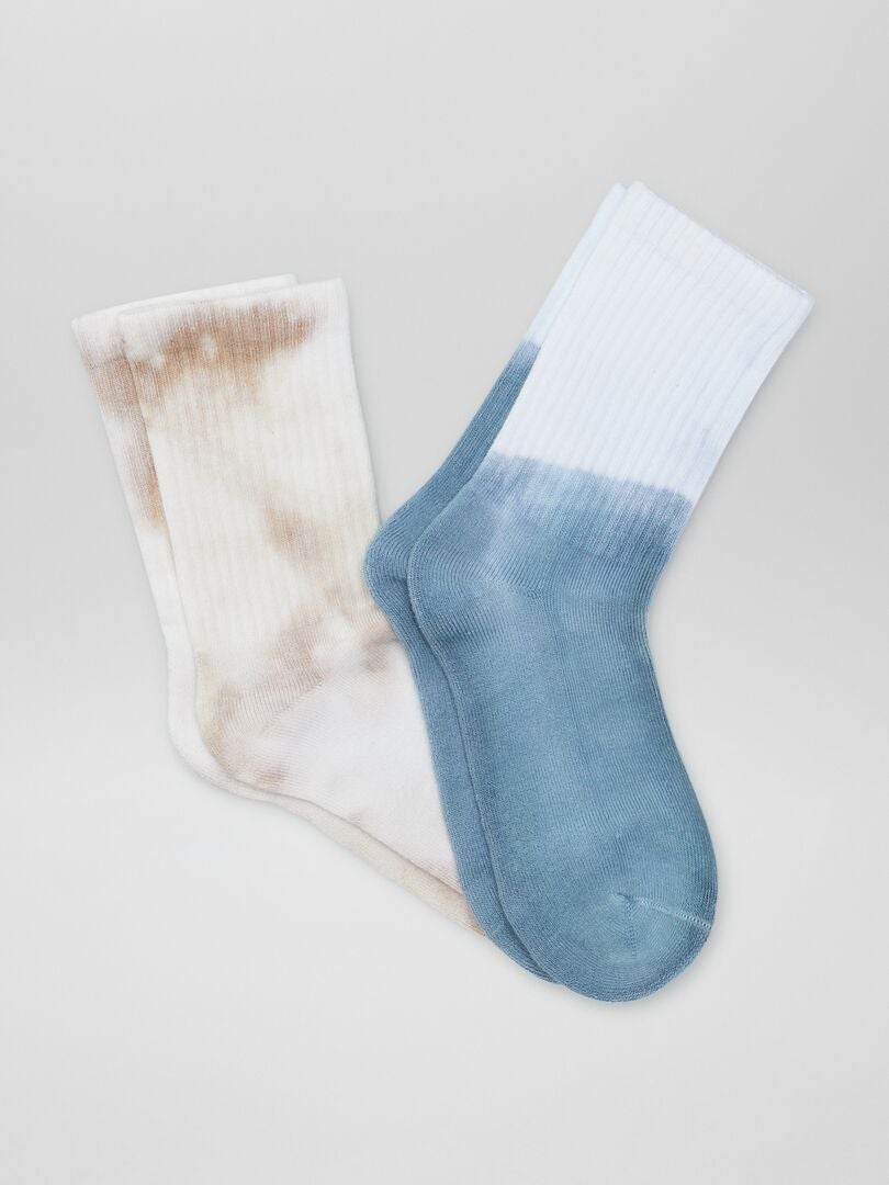 Conjunto de calcetines estampados - 2 pares - BEIGE