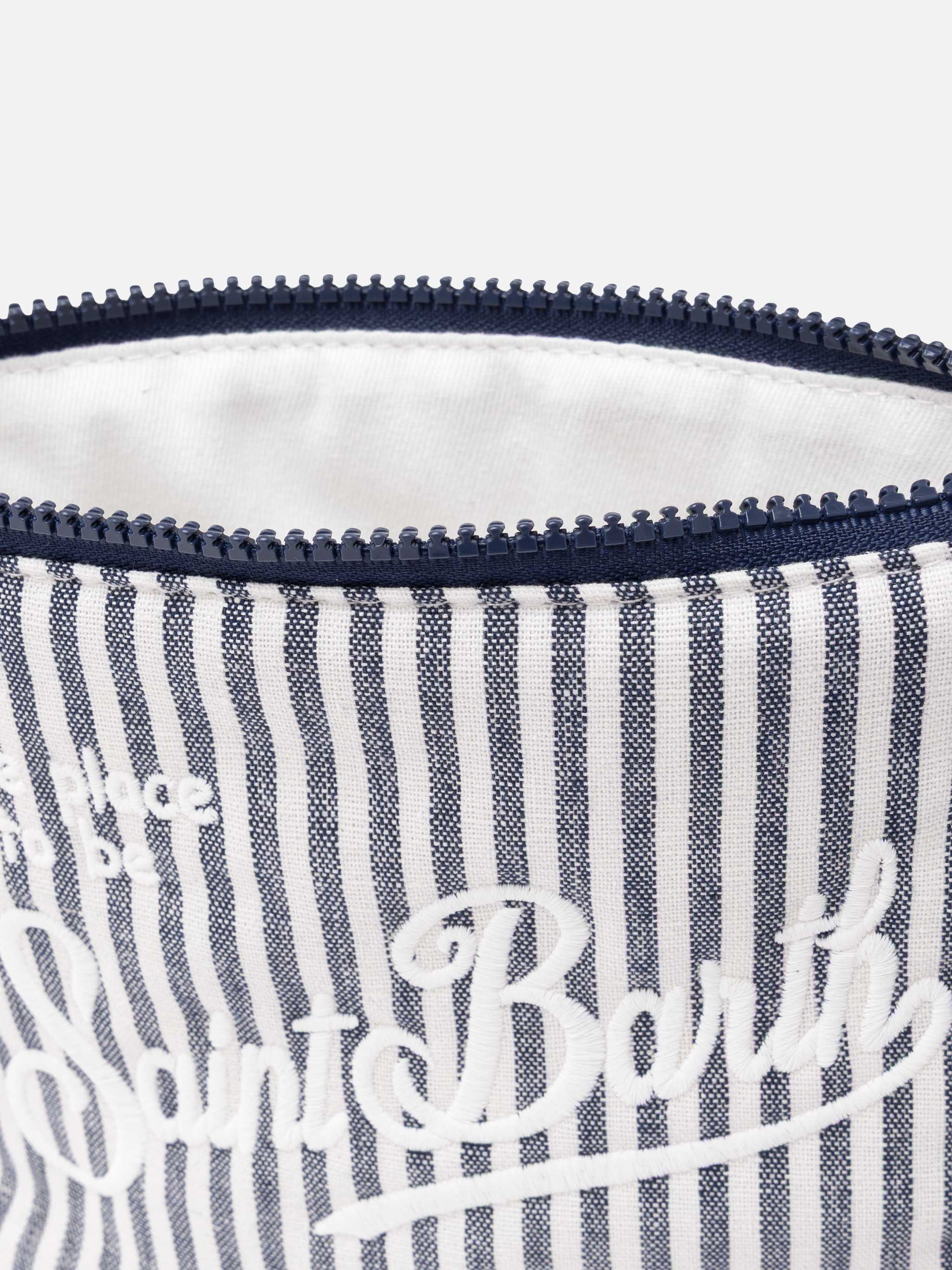 Aline clutch van zacht katoenlinnen met streepjesprint