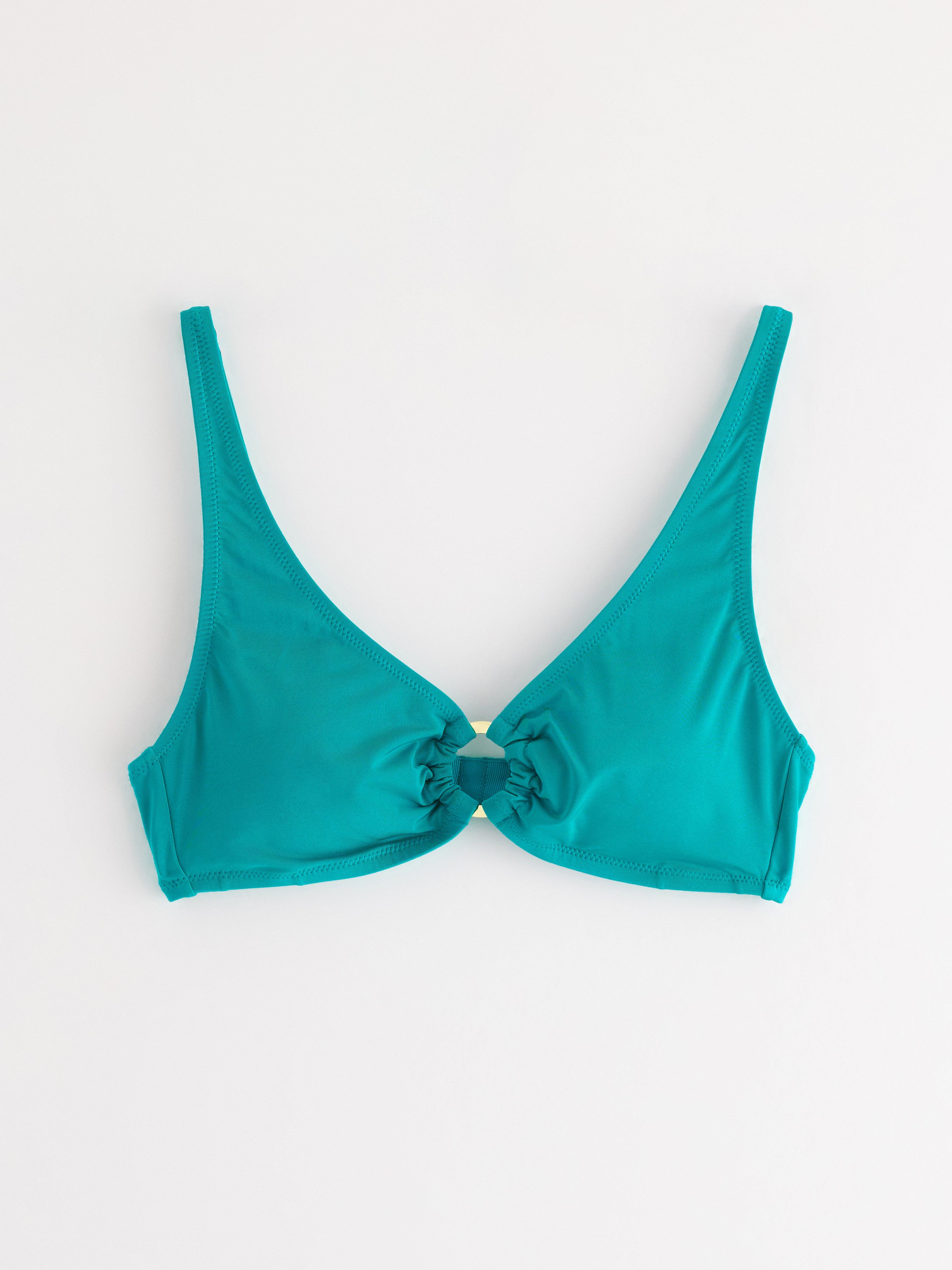 Top de bikini acolchado color turquesa oscuro