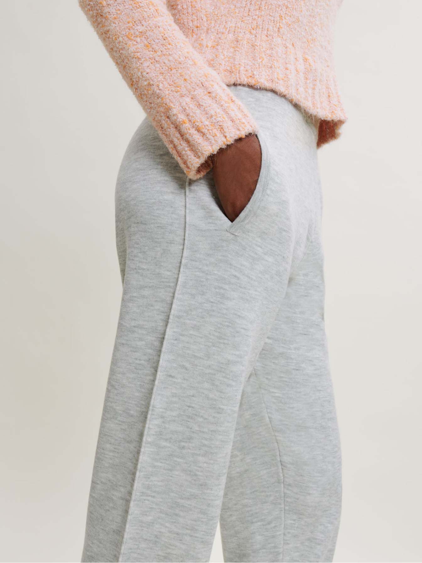 Pantaloni de trening din fleece melanj - Gri