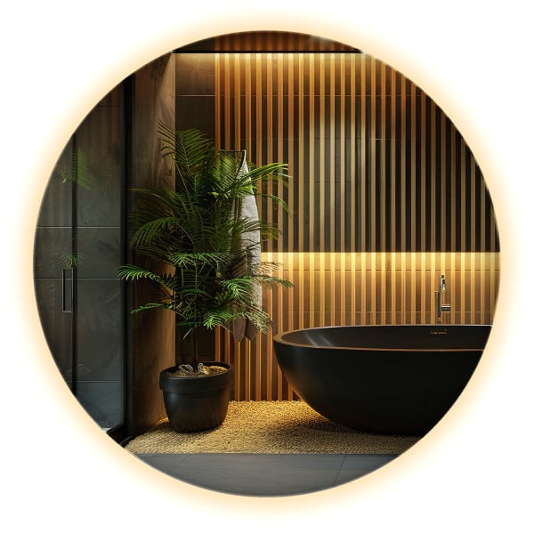 Nowoczesne Lustro LED Do Łazienki | Wallfluent | 40 cm | Ciepłe światło