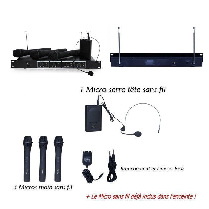 DIFFUSORE SLK12A-TWS DA 700 W + 4 MICROFONI SENZA SUPPORTO +