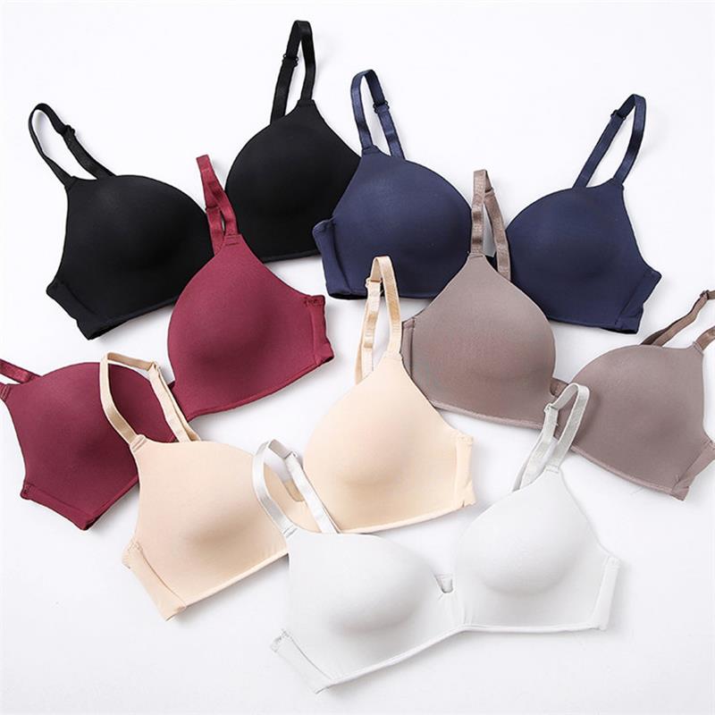 Reggiseno in seta ghiaccio da donna, comodo, senza ferretto, intimo sexy push-up da donna, lingerie semplice, reggiseno senza cuciture, bralettle
