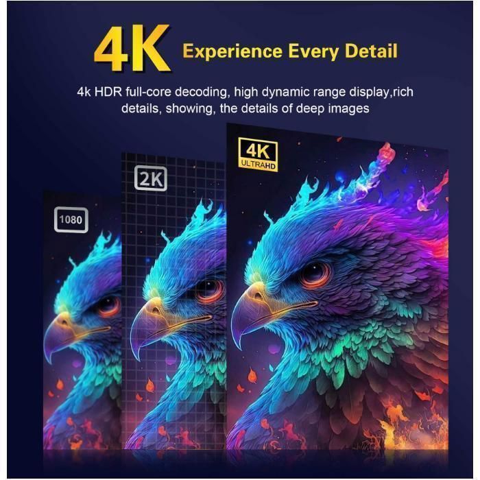 Boitier iptv Android TV Box Smart TV Box WiFi 2+16Go Quad-Core  TV Box Android 14.0 4K/3D HD Multimédia - Q2Ultra