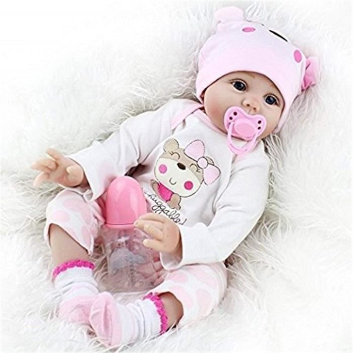 Poupée Reborn Fille ZIYIUI 55cm - Silicone - Magnétisme - Jouet Cadeaux 22 2655