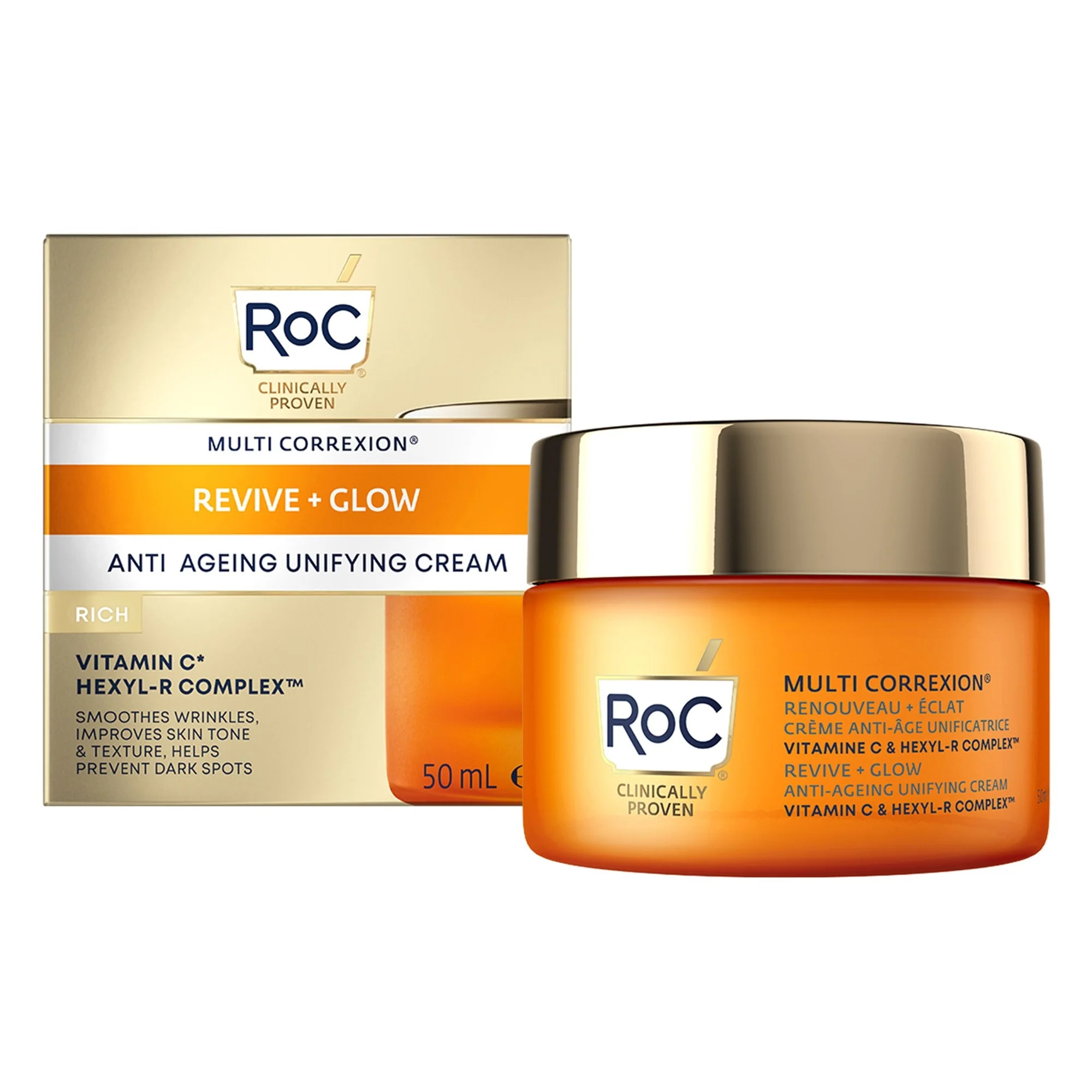 Multi Correxion Revive + Glow Crema Viso Uniformante - Tratt.viso 24 ore illuminante, Tratt.viso 24 ore nutriente