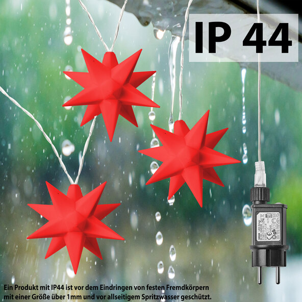 10er LED-Sternenlichterkette, rot