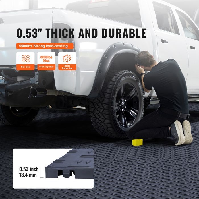 Piastrelle autobloccanti per garage - VEVOR - 305x305x13,4 mm - per la protezione di garage, scantinati e officine - Grigio grafite