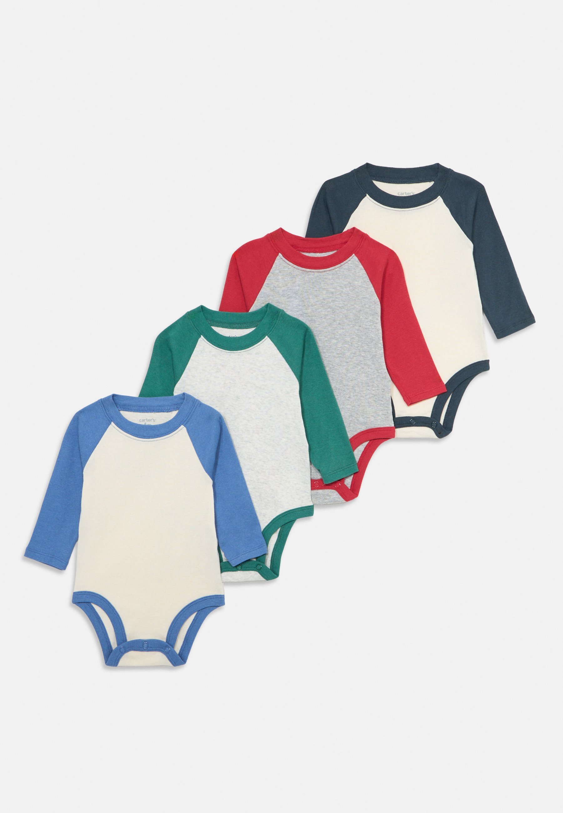 Carter's LONG SLEEVE MULTI BODYSUITS 4 SET - Body - modrá/zelená/červená