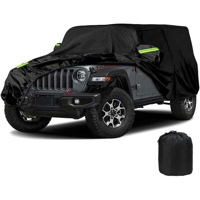 Funda impermeable para coche - PZCC - Para Jeep Wrangler de 2 puertas - CJ, YJ, TJ y JK - Tejido Oxford 210D