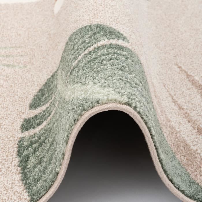 Tappeto per bambini Softstar Kids - Mondo degli animali, verde menta, beige - 80x150 cm