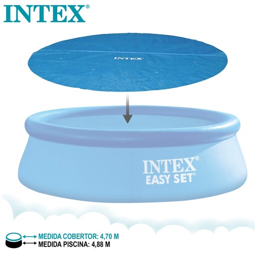  Couverture solaire de piscine Intex Easy Set/cadre métallique Ø488 cm