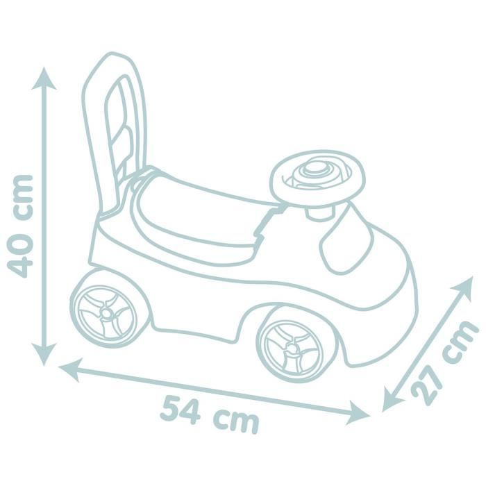 Little Smoby - Macchina cavalcabile - Vano portaoggetti sotto il sedile + sedile - Clacson - Dai 10 mesi in su - Prodotto in Francia