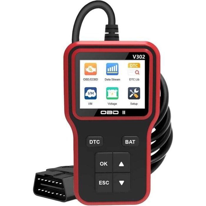 Escáner de diagnóstico OBD2 para automóviles V302, lector de códigos multimarca, herramienta OBDII para automóviles desde 1996.