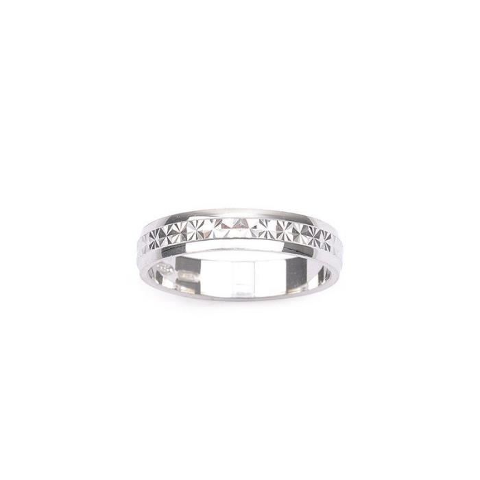 925 Sterling Silver Rhodium-Plated Wedding Band - Unisex - Diamond Cut