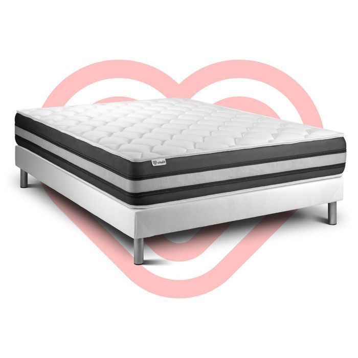Colchón y base de cama de 160x200 cm - Vitalspring Zen Blanco