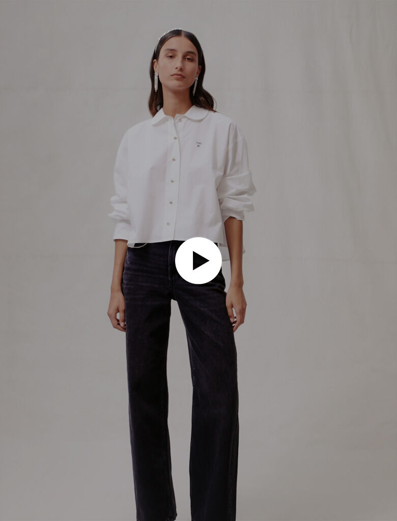 Kort katoenen shirt - Wit
