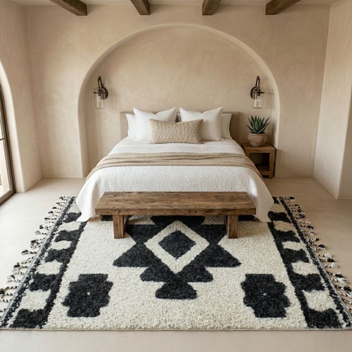 Tapis berbère crème gris à effet relief 120x170