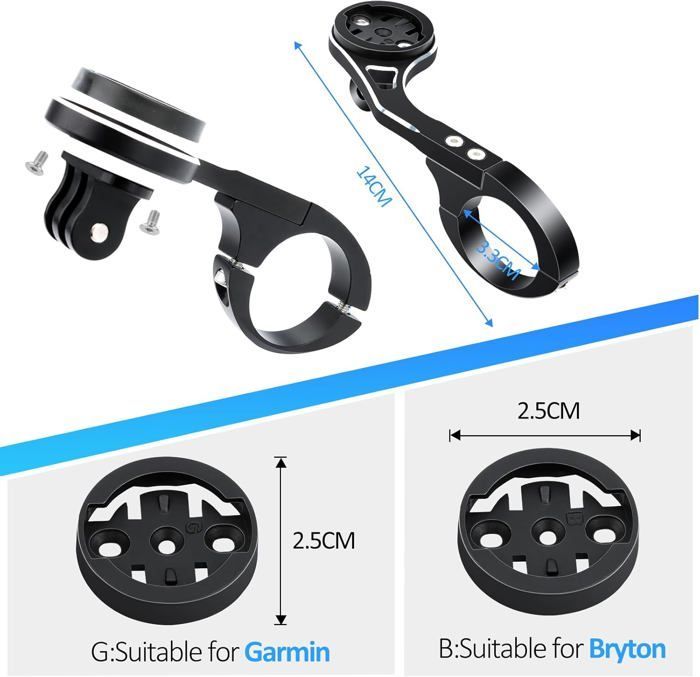 Fietshouder voor Garmin en Bryton GPS-fietscomputers, fietsaccessoires compatibel met GoPro/fietsverlichting, 31,8 mm