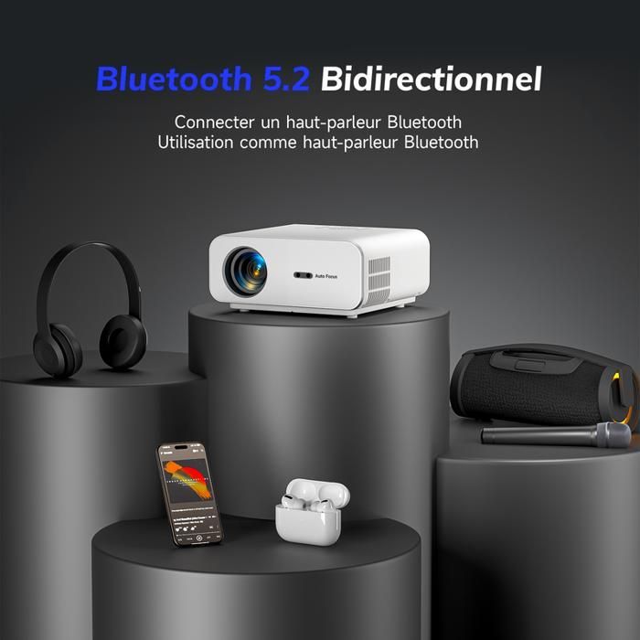 Vidéoprojecteur - ZOOMCAT - Smart 4K - Full HD 1080p natif - Netflix certifié - WiFi Bluetooth 5.2