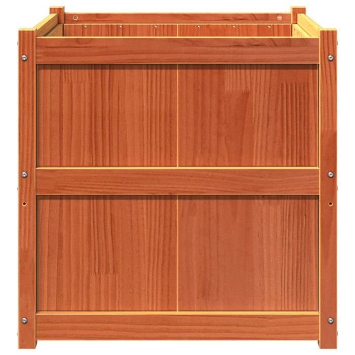 vidaXL Jardinière, Lit Surélevé, Bac à Fleurs, Pot de Plantes, Boîte à Fleurs Jardin Patio Terrasse, Cire Marron Bois de Pin 837436