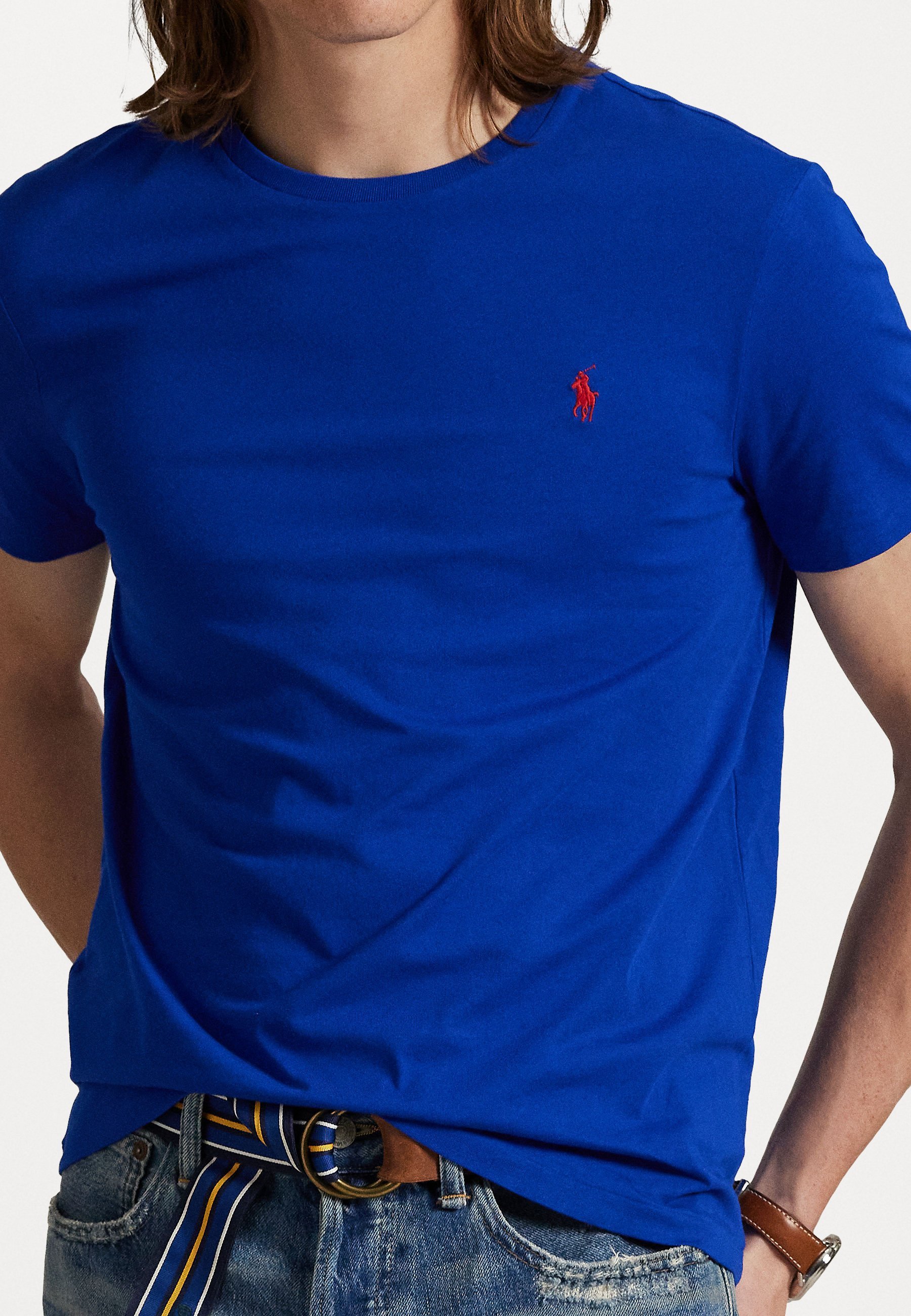 Polo Ralph Lauren CUSTOM SLIM FIT JERSEY CREWNECK T-SHIRT - Basic T-shirt - saffier ster